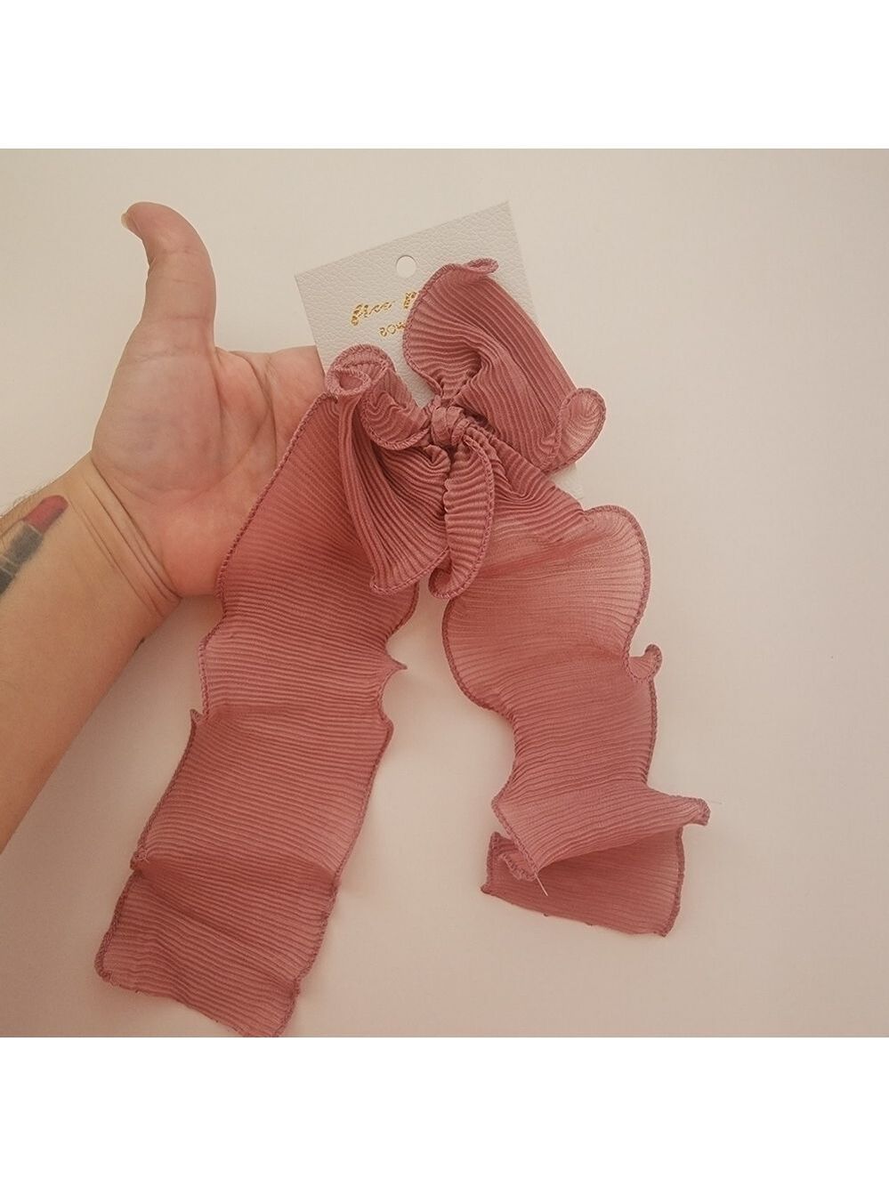 NWT Free People Rizzo Crinkled Bow Rusty Pink - Picture 7 of 13